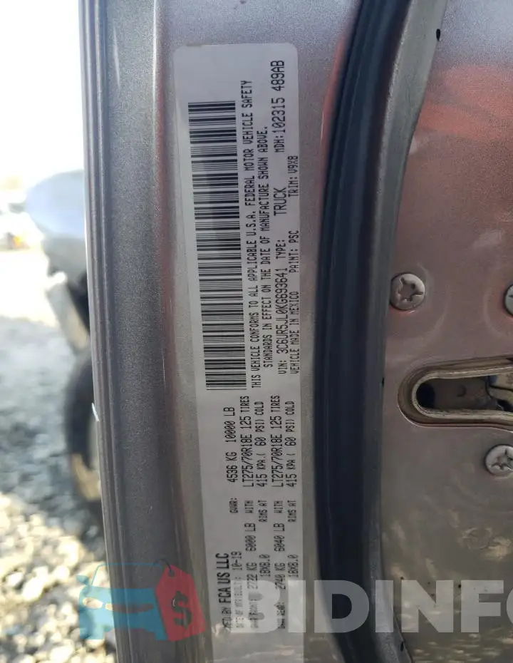 3C6UR5JL0KG693641 Photo# 12