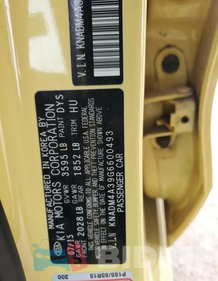 KNADM4A39G6600493 Photo# 13