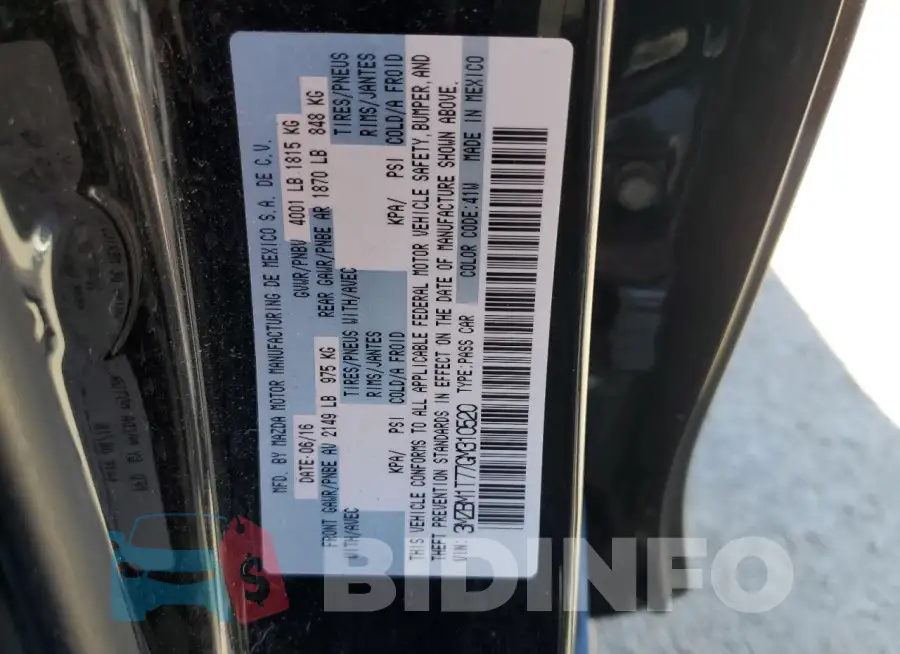 3MZBM1T77GM310520 Photo# 13