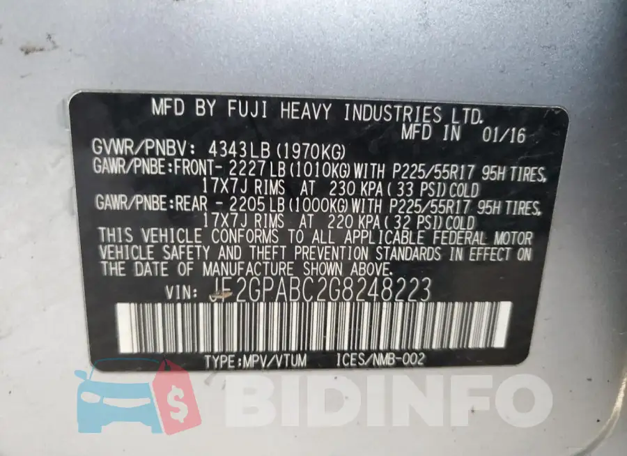 JF2GPABC2G8248223 Photo# 13