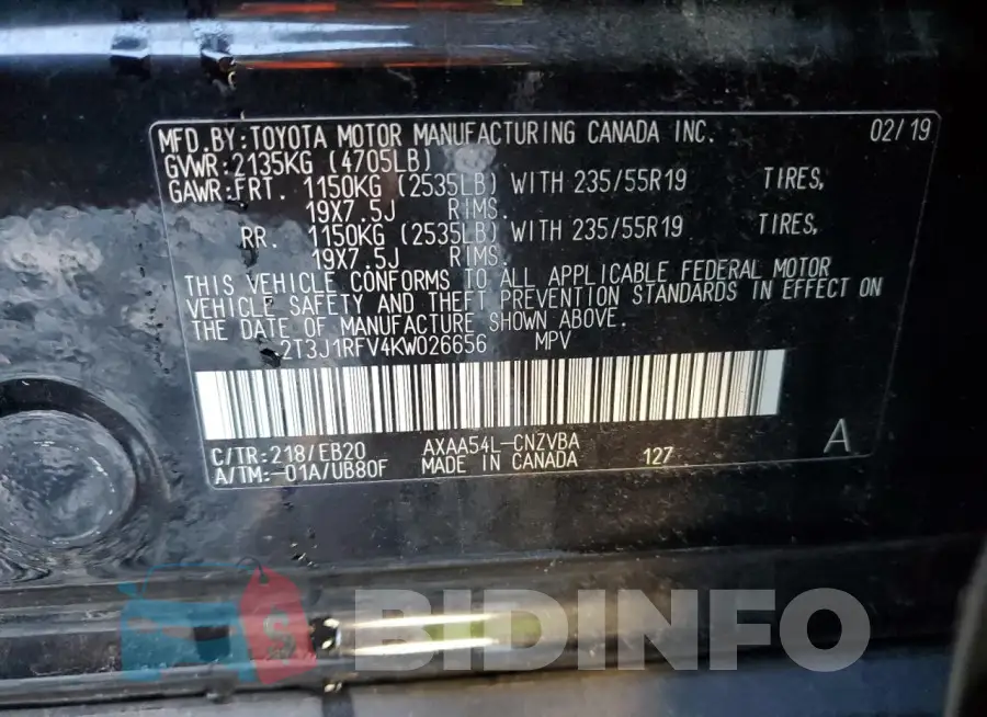 2T3J1RFV4KW026656 Photo# 14