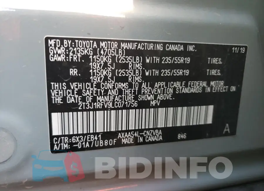 2T3J1RFV9LC071756 Photo# 12