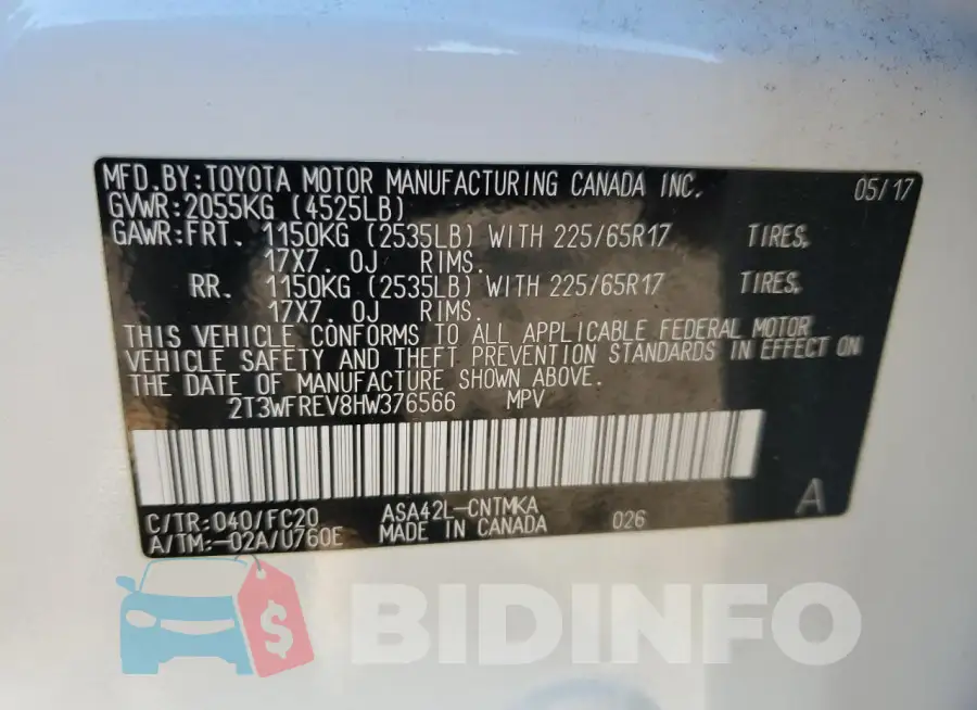 2T3WFREV8HW376566 Photo# 13
