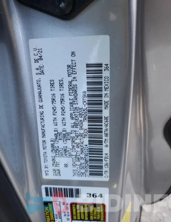 3TYRX5GN0MT021214 Photo# 13