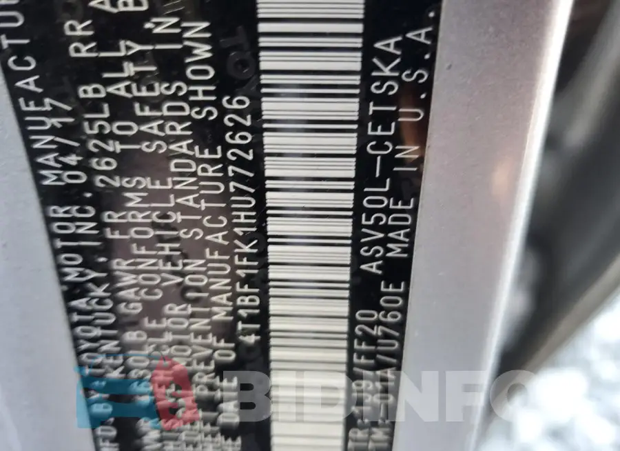4T1BF1FK1HU772626 Photo# 12