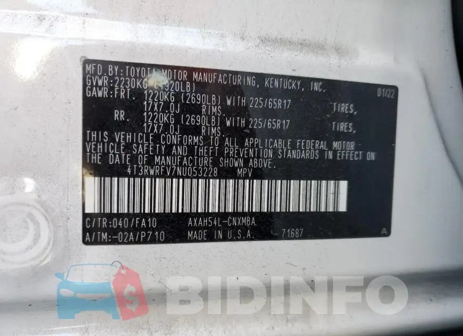 4T3RWRFV7NU053228 Photo# 13