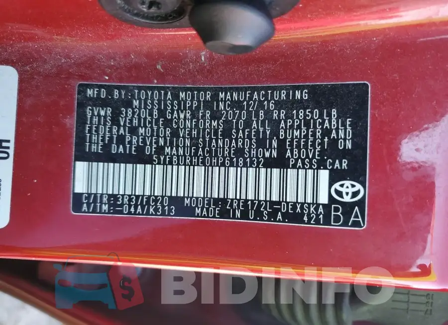 5YFBURHE0HP618132 Photo# 12