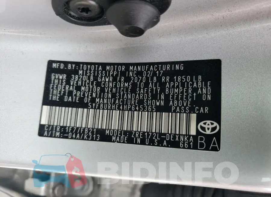 5YFBURHE4HP645365 Photo# 13