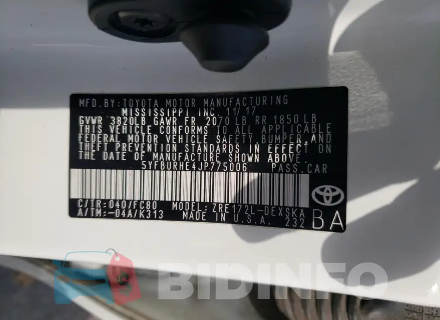 5YFBURHE4JP775006 Photo# 12