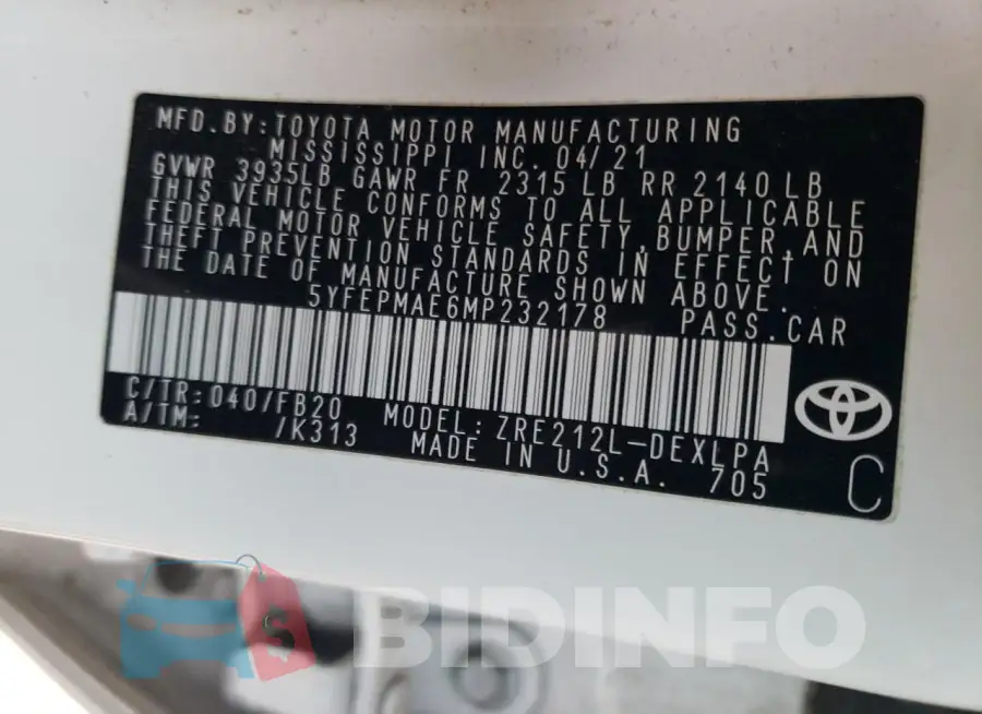 5YFEPMAE6MP232178 Photo# 12