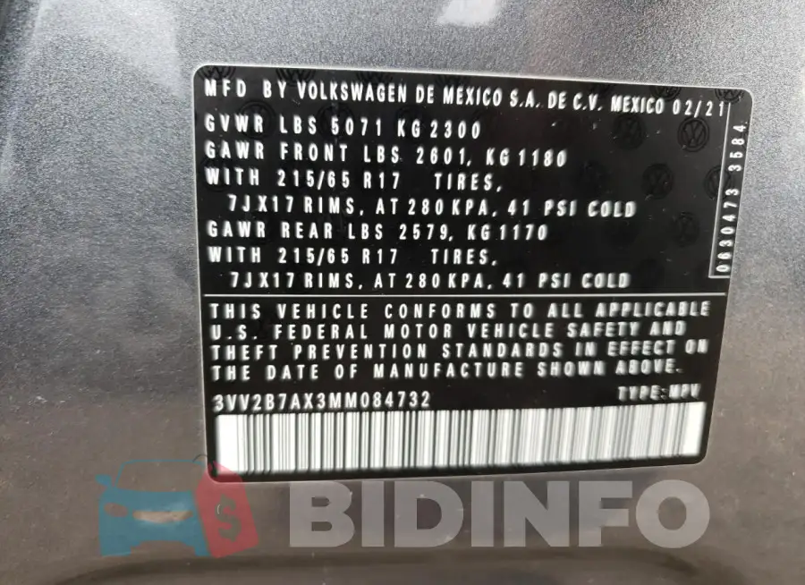 3VV2B7AX3MM084732 Photo# 12