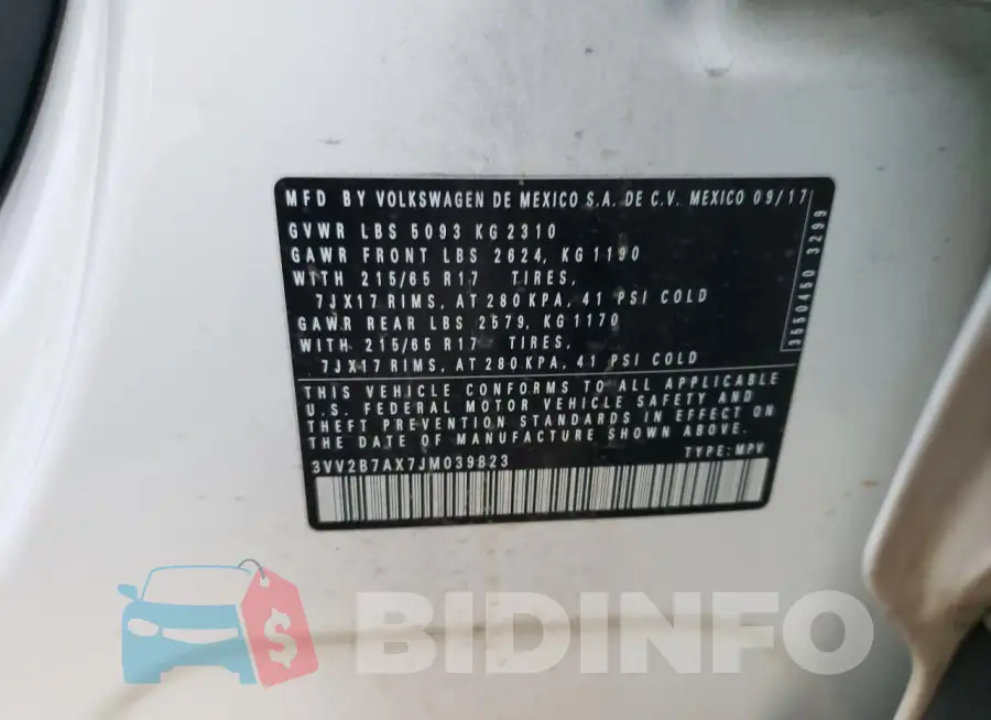 3VV2B7AX7JM039823 Photo# 12