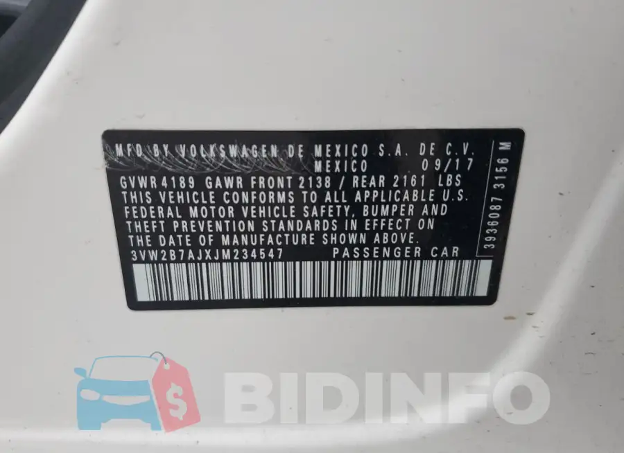 3VW2B7AJXJM234547 Photo# 12