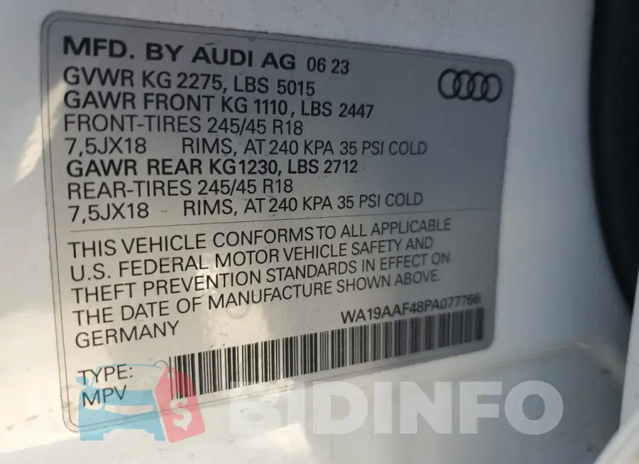 WA19AAF48PA077766 Photo# 12