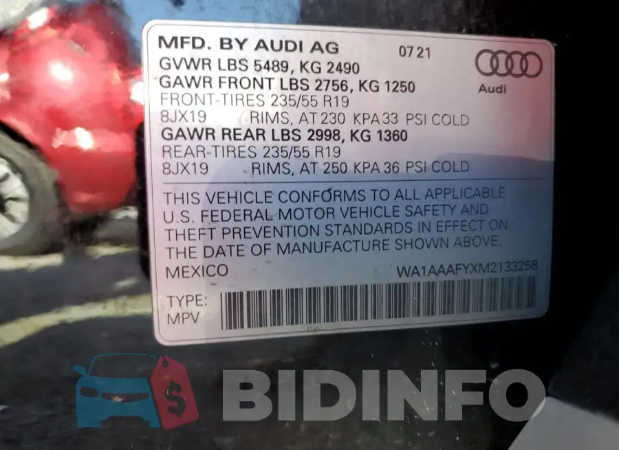 WA1AAAFYXM2133258 Photo# 12