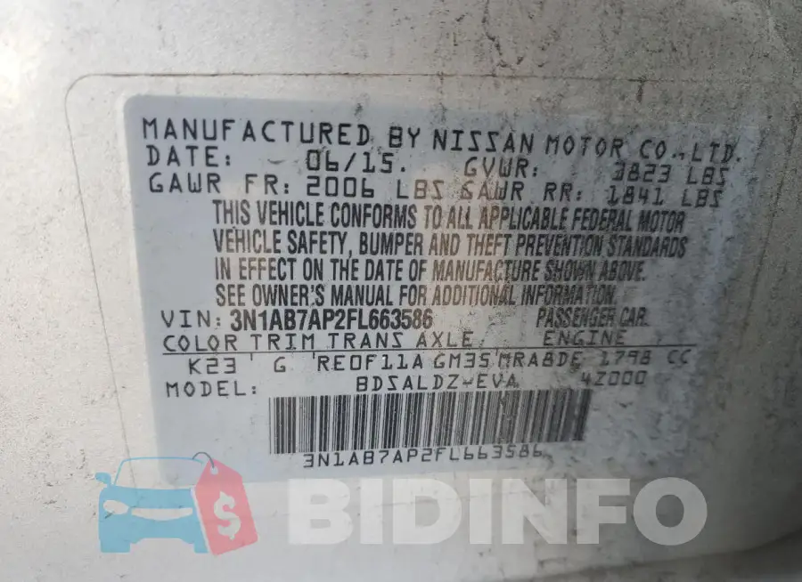 3N1AB7AP2FL663586 Photo# 12