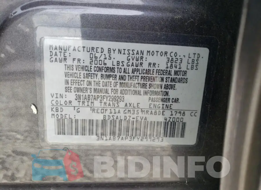 3N1AB7AP3FY299293 Photo# 12