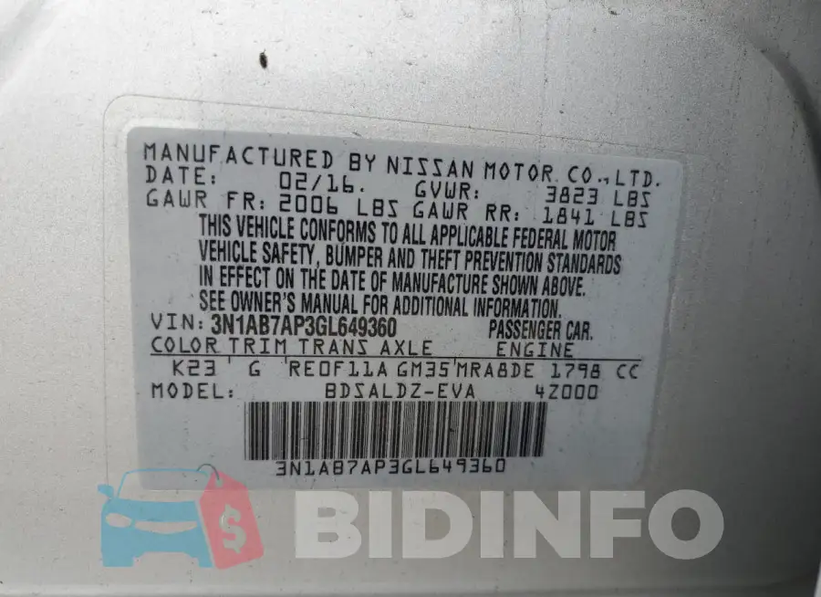 3N1AB7AP3GL649360 Photo# 12