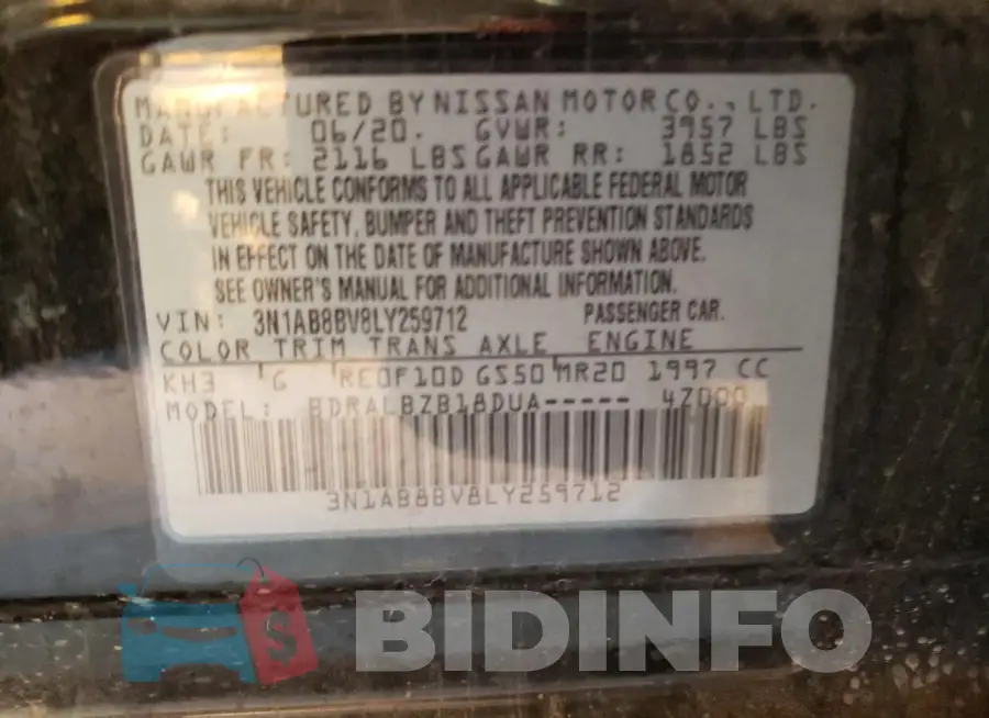 3N1AB8BV8LY259712 Photo# 12