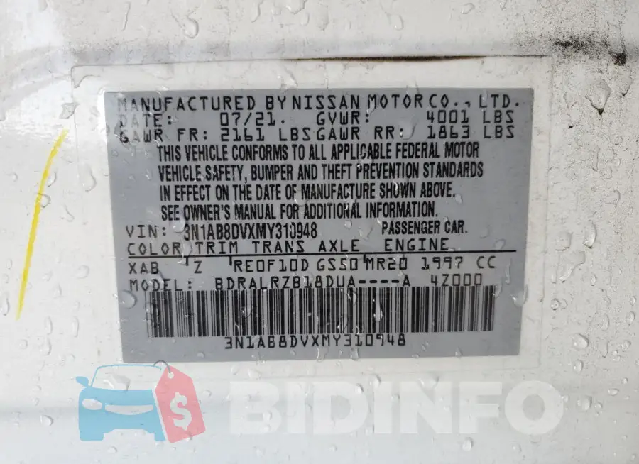 3N1AB8DVXMY310948 Photo# 13