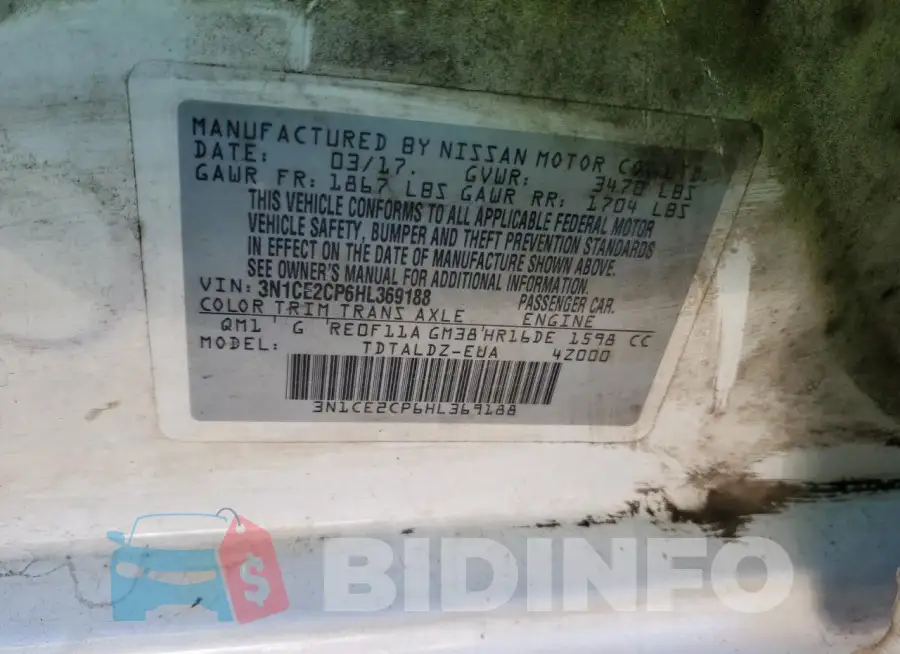 3N1CE2CP6HL369188 Photo# 12