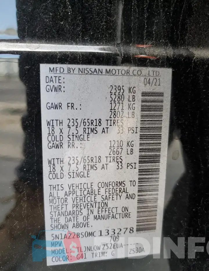 5N1AZ2BS0MC133278 Photo# 14