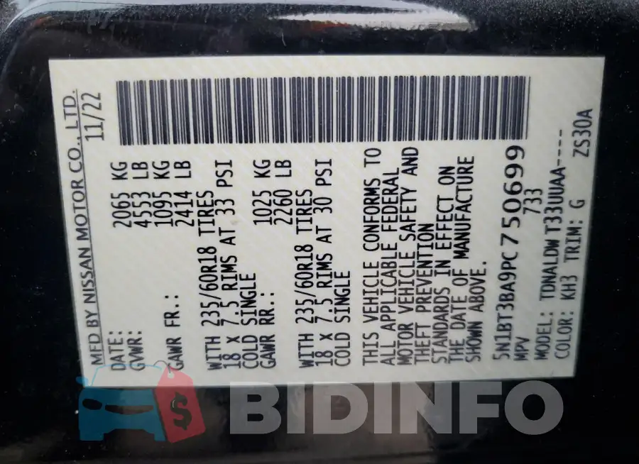 5N1BT3BA9PC750699 Photo# 12