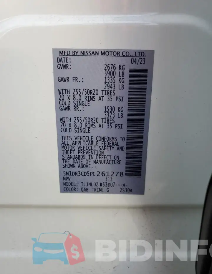 5N1DR3CD5PC261278 Photo# 13