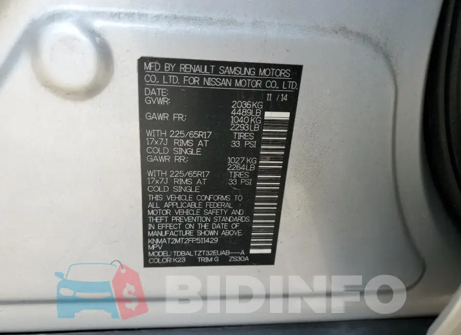 KNMAT2MT2FP511429 Photo# 13