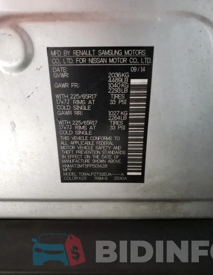 KNMAT2MT5FP501428 Photo# 12