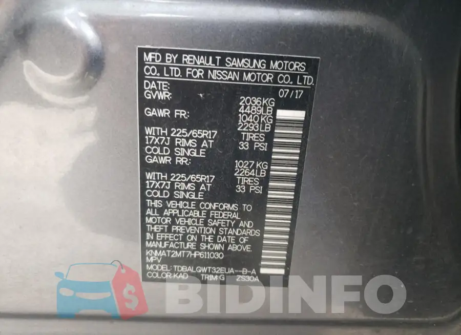 KNMAT2MT7HP611030 Photo# 12