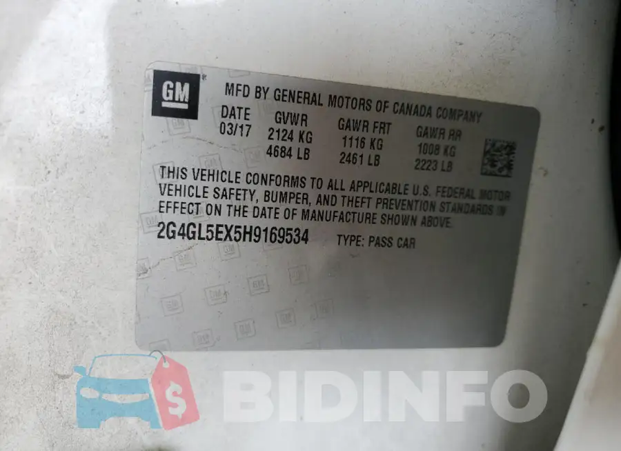 2G4GL5EX5H9169534 Photo# 12