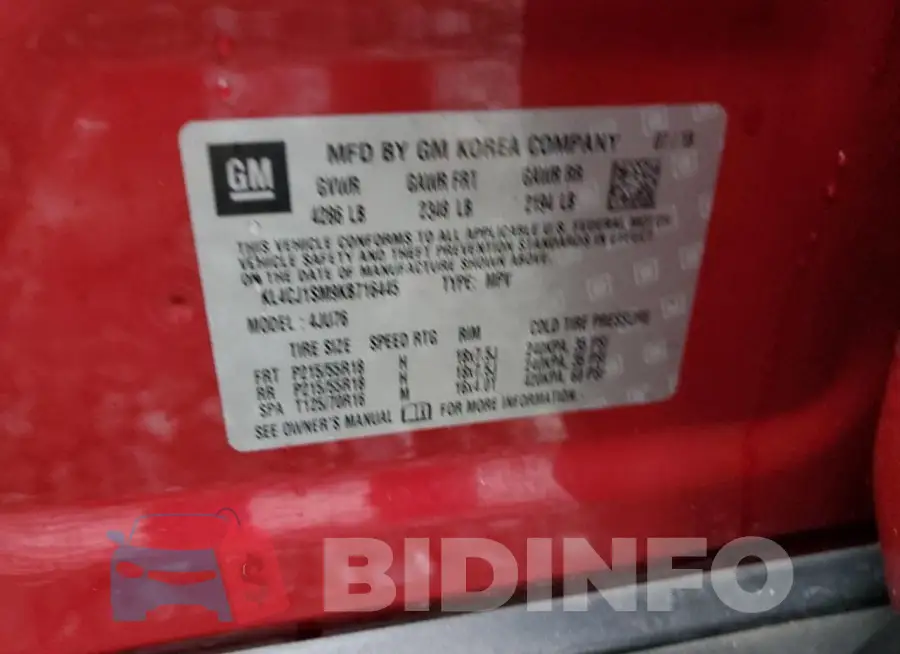 KL4CJ1SM9KB716445 Photo# 13