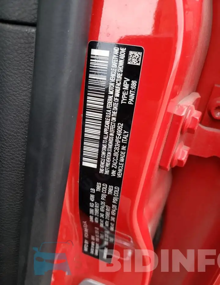 ZACCJBCB3HPE49052 Photo# 12