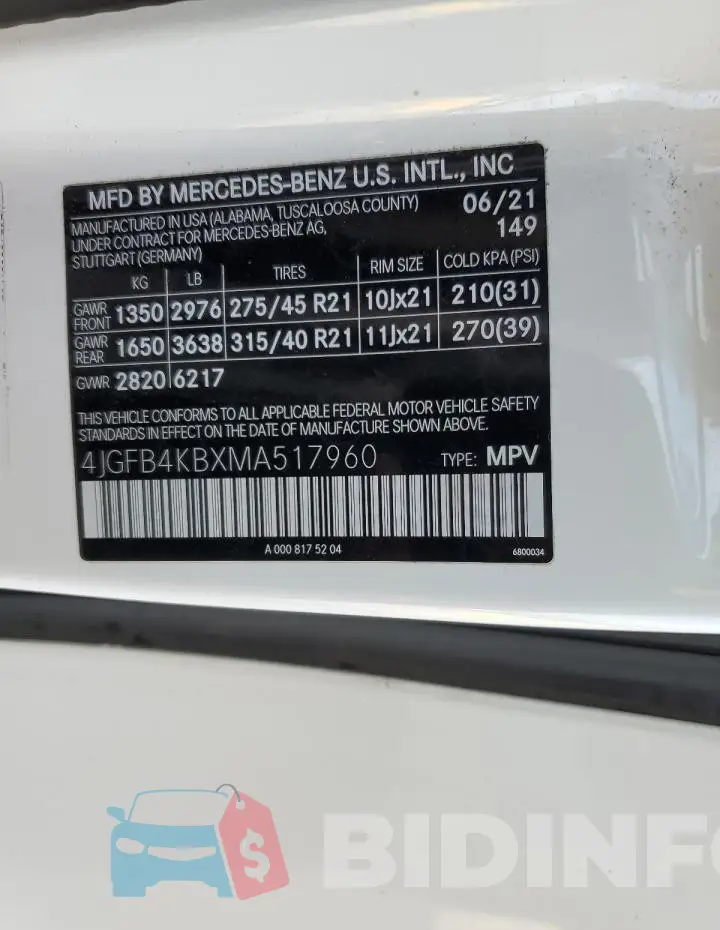 4JGFB4KBXMA517960 Photo# 13