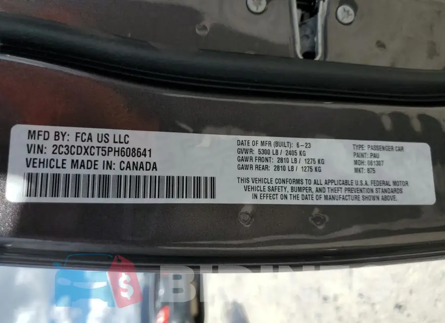 2C3CDXCT5PH608641 Photo# 12