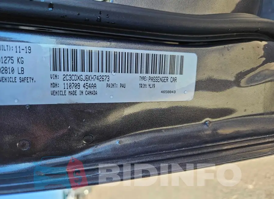 2C3CDXGJ6KH742673 Photo# 10