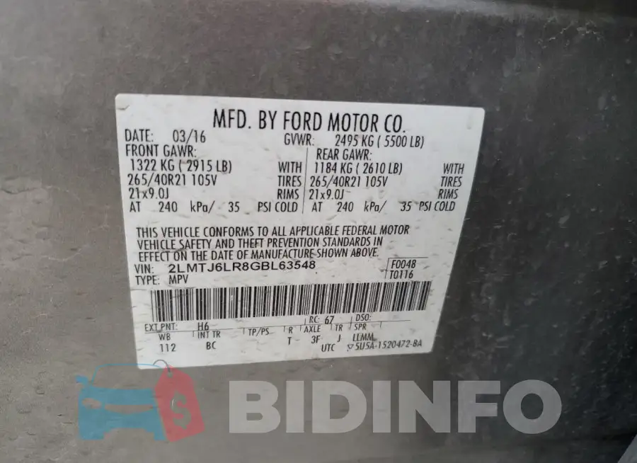 2LMTJ6LR8GBL63548 Photo# 12