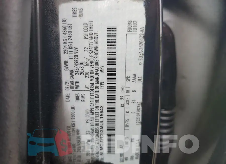5LMCJ2C93MUL15642 Photo# 12