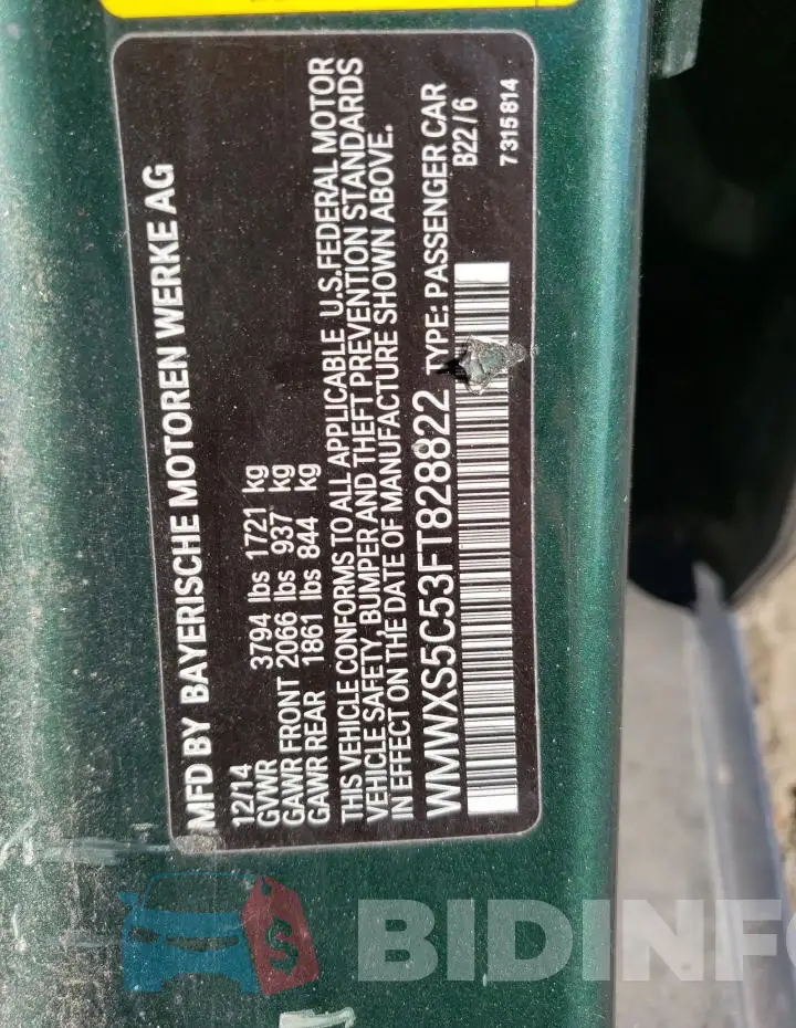 WMWXS5C53FT828822 Photo# 12