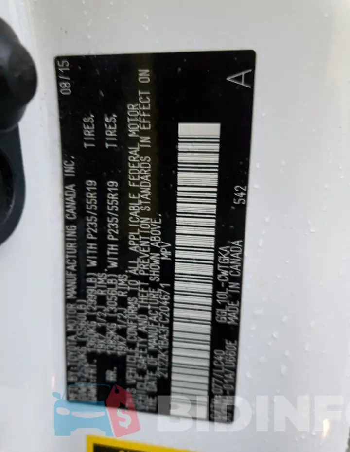 2T2ZK1BA3FC204671 Photo# 13