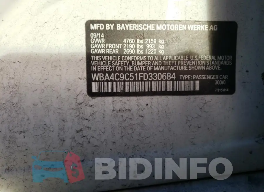 WBA4C9C51FD330684 Photo# 12