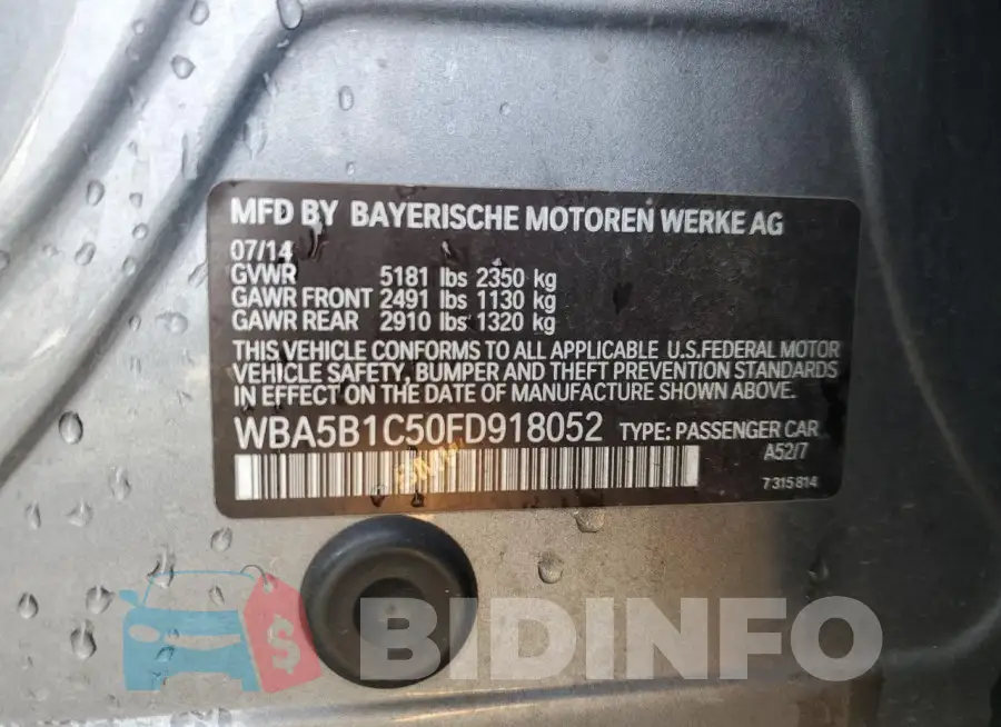 WBA5B1C50FD918052 Photo# 12