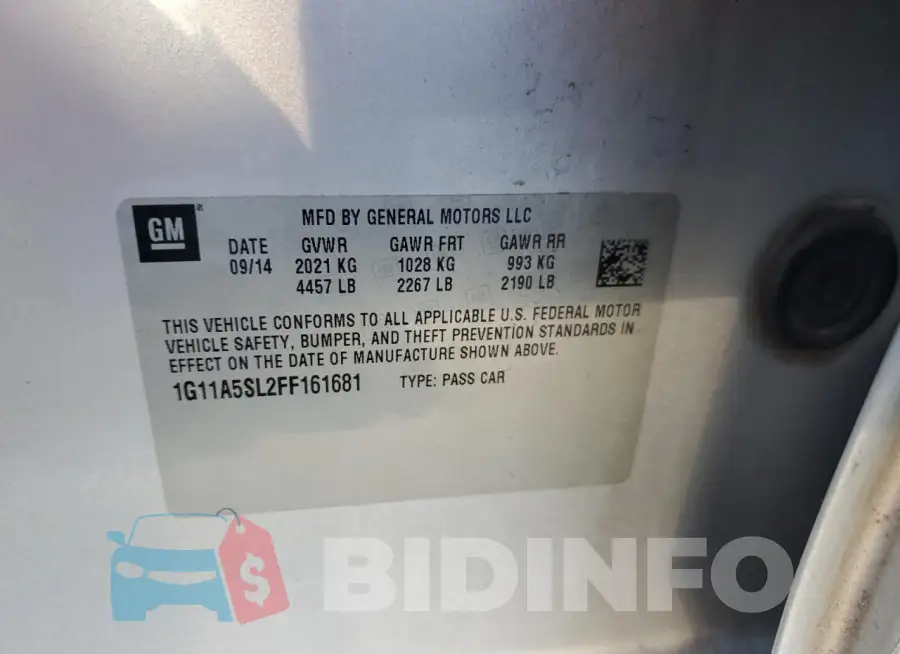 1G11A5SL2FF161681 Photo# 12