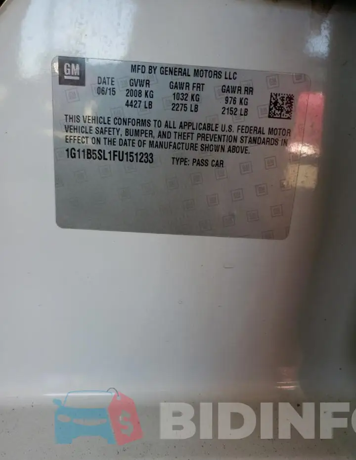 1G11B5SL1FU151233 Photo# 12