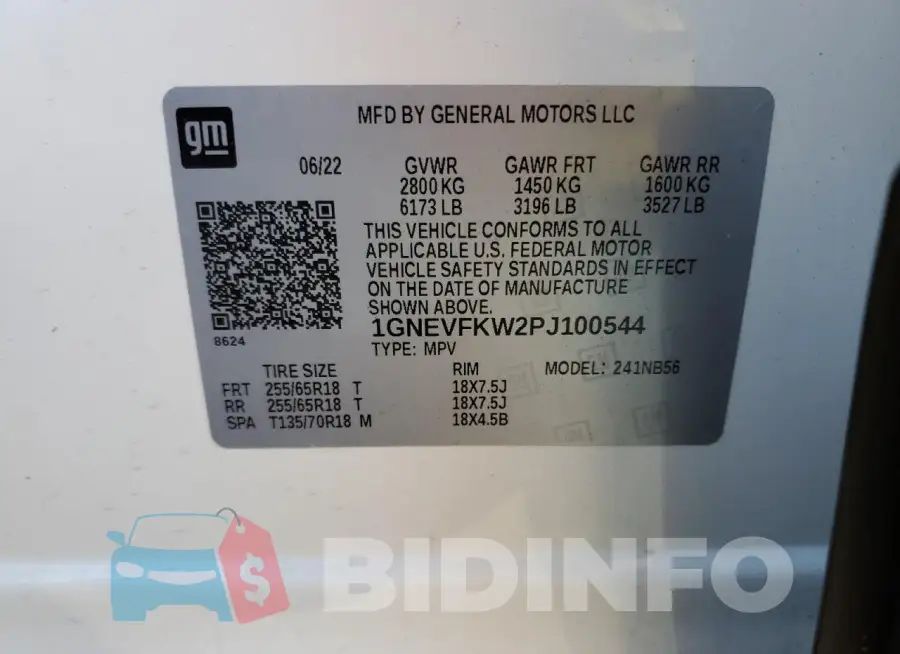 1GNEVFKW2PJ100544 Photo# 13