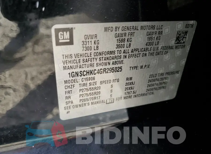 1GNSCHKC4GR295025 Photo# 13