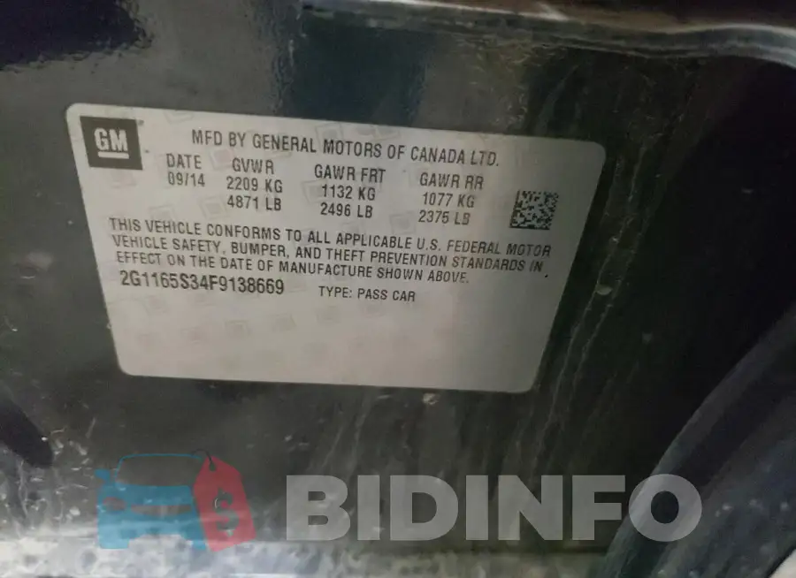 2G1165S34F9138669 Photo# 12
