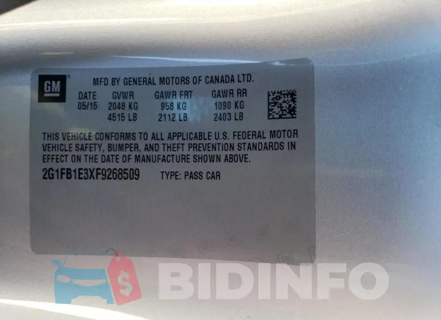 2G1FB1E3XF9268509 Photo# 12