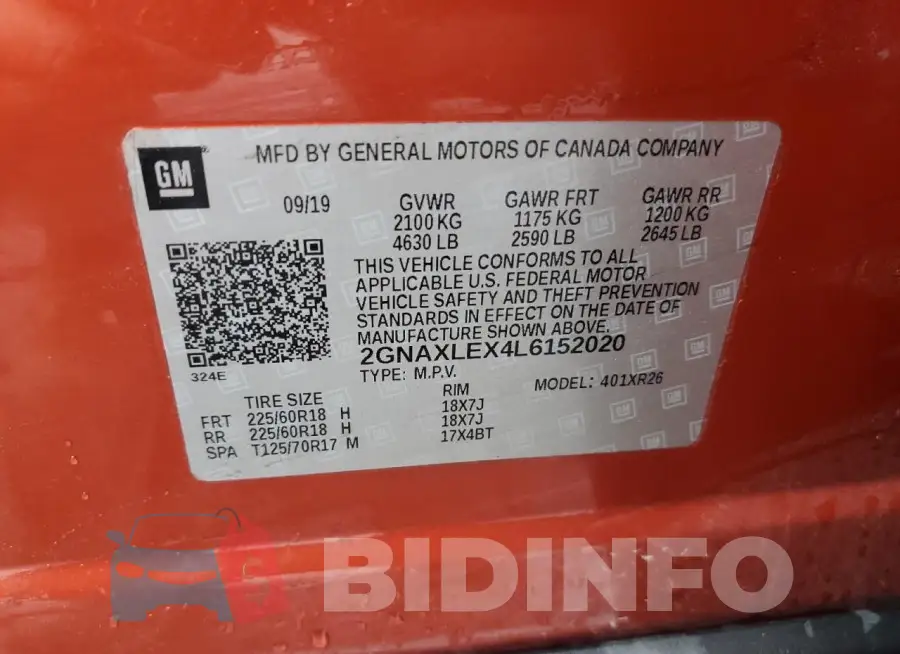 2GNAXLEX4L6152020 Photo# 14